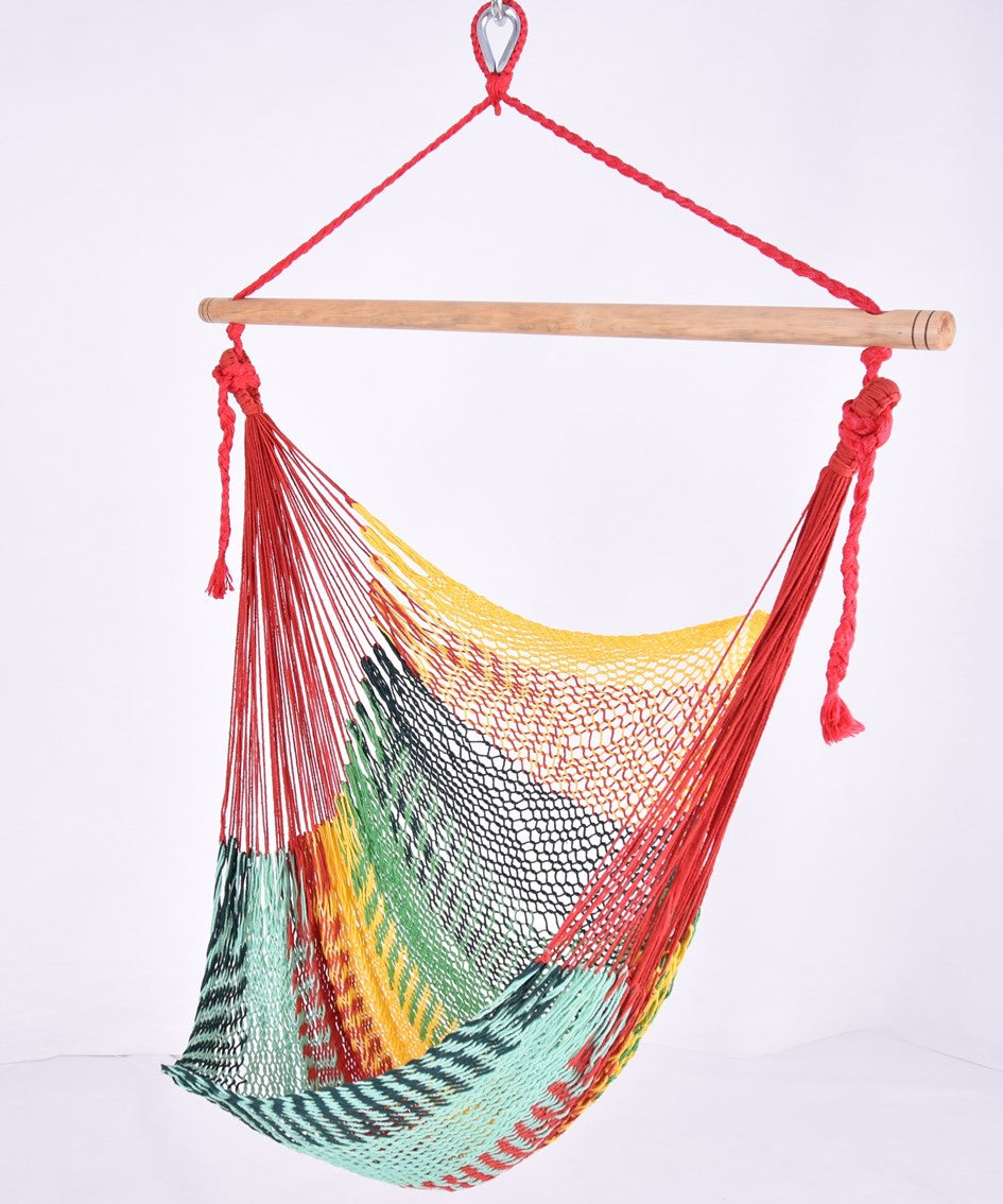 Meksykański Pleciony Fotel Hamakowy Indio L - bawełna / nylon