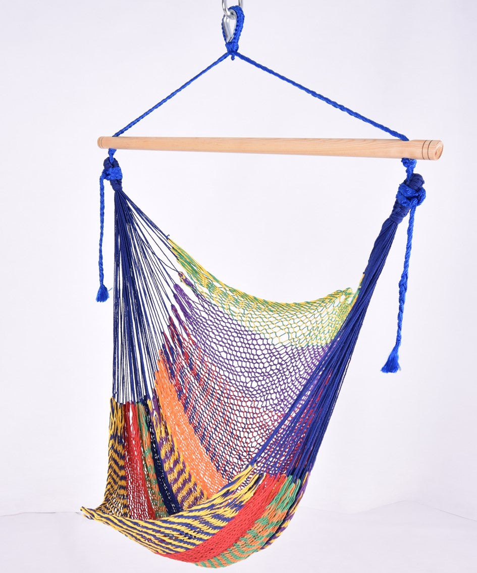 Meksykański Pleciony Fotel Hamakowy Indio L - bawełna / nylon