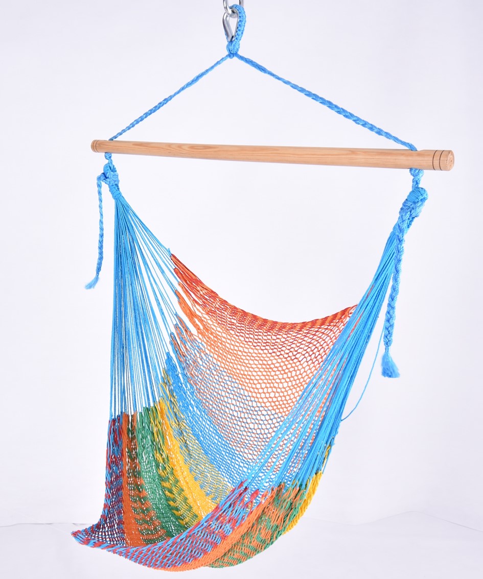 Meksykański Pleciony Fotel Hamakowy Indio L - bawełna / nylon