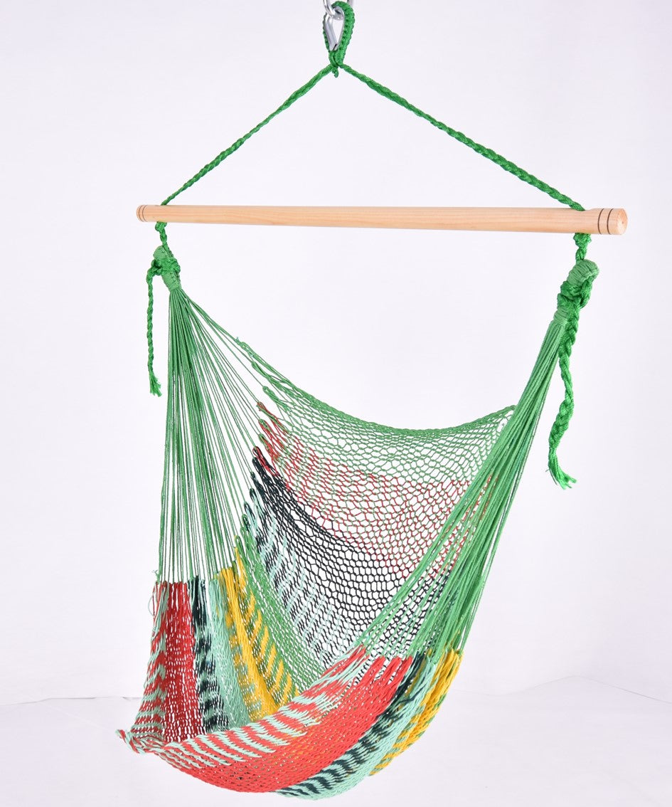 Meksykański Pleciony Fotel Hamakowy Indio L - bawełna / nylon