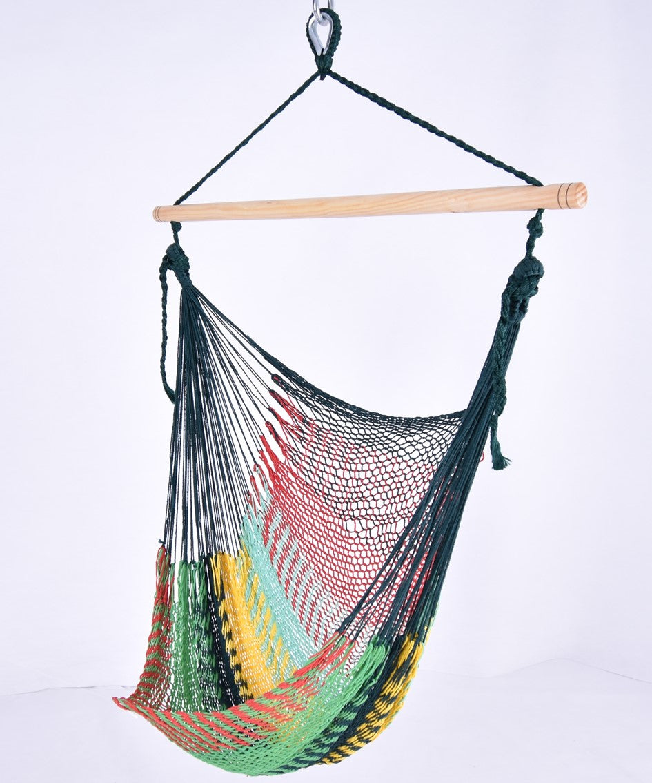 Meksykański Pleciony Fotel Hamakowy Indio L - bawełna / nylon