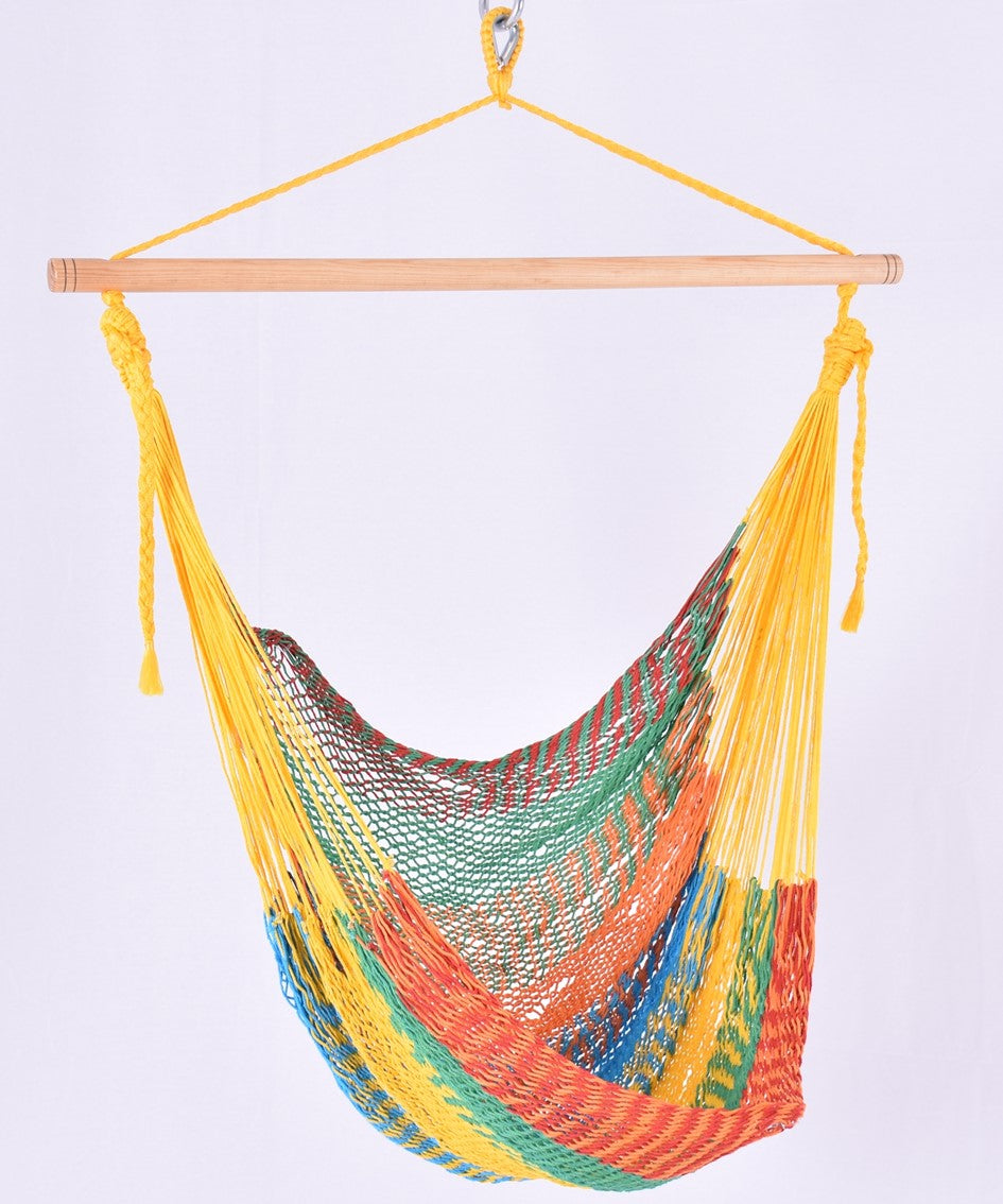 Meksykański Pleciony Fotel Hamakowy Indio L - bawełna / nylon