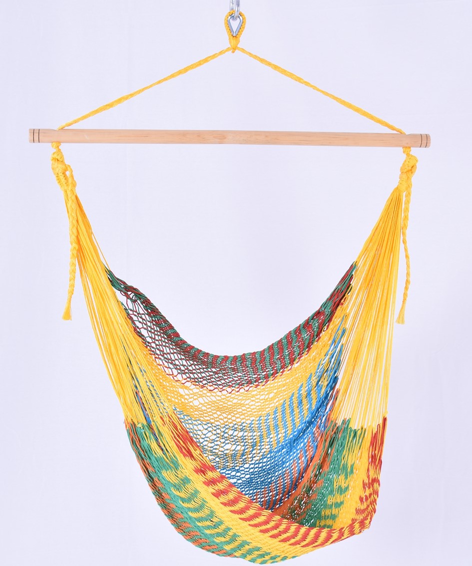 Meksykański Pleciony Fotel Hamakowy Indio L - bawełna / nylon