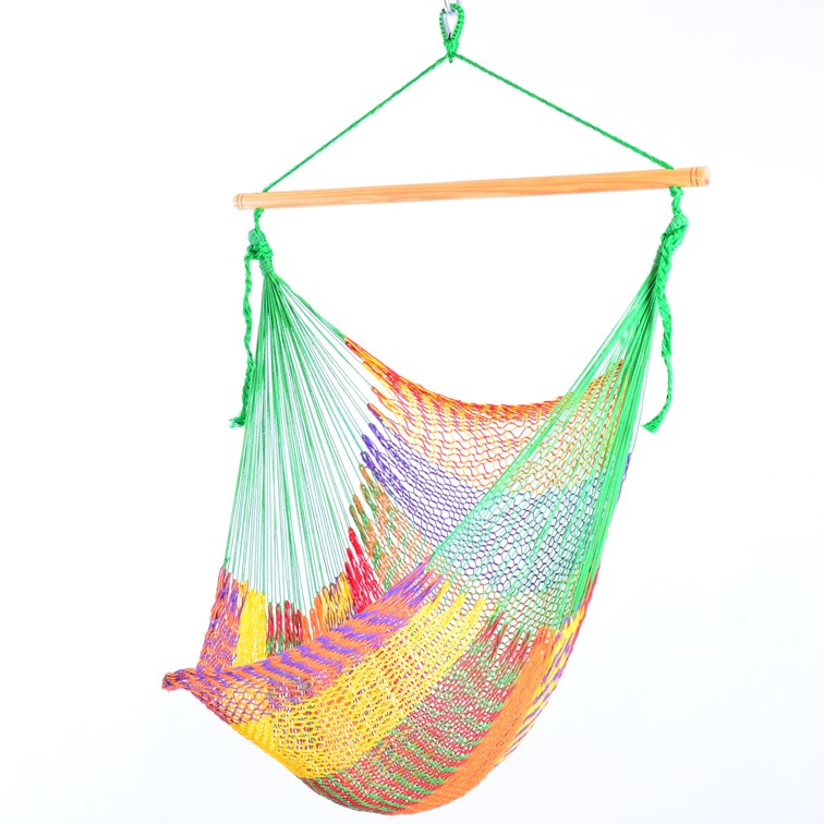 Meksykański Pleciony Fotel Hamakowy Indio L - bawełna / nylon