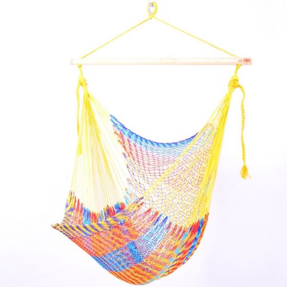 Meksykański Pleciony Fotel Hamakowy Indio L - bawełna / nylon