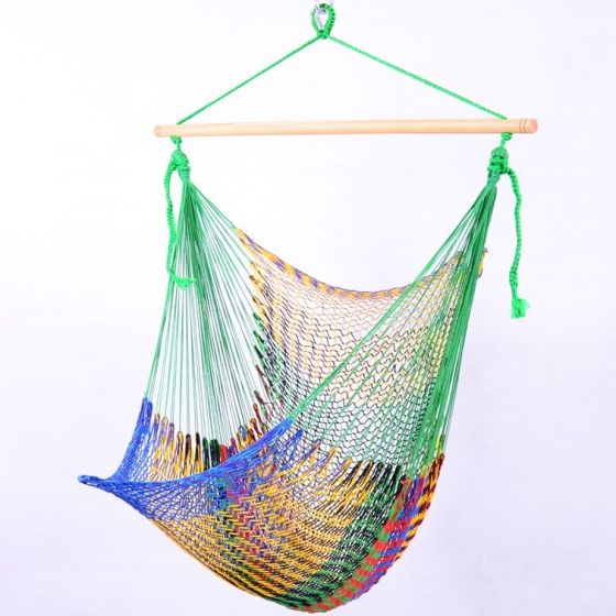 Meksykański Pleciony Fotel Hamakowy Indio L - bawełna / nylon
