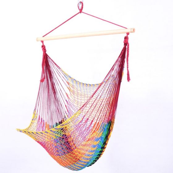 Meksykański Pleciony Fotel Hamakowy Indio L - bawełna / nylon