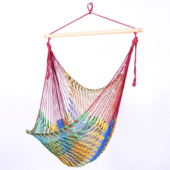 Meksykański Pleciony Fotel Hamakowy Indio L - bawełna / nylon