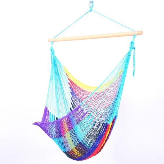 Meksykański Pleciony Fotel Hamakowy Indio L - bawełna / nylon