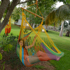 Meksykański Pleciony Fotel Hamakowy Indio L - bawełna / nylon