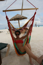 Meksykański Pleciony Fotel Hamakowy Indio L - bawełna / nylon