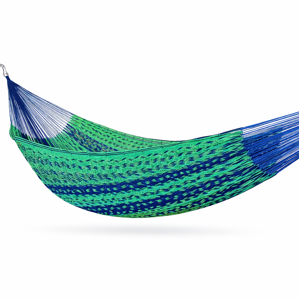 Meksykański Pleciony Hamak Tropical XXL - bawełna / nylon