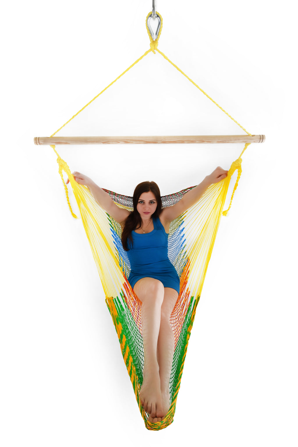 Meksykański Pleciony Fotel Hamakowy Caribe L - nylon